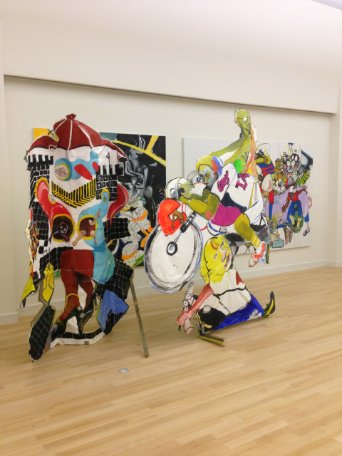 License to play, Fever, Mit imperialen zielen en Curacao Calimero, David Bade, acryl on textile, 2012-2013 | foto Pedro Sluiter License to play, Fever, Mit imperialen zielen en Curacao Calimero, David Bade, acryl on textile, 2012-2013 | foto Pedro Sluiter