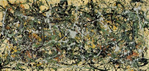 Number 8, olieverf, emaille, aluminiumverf, Jackson Pollock, 1949, (86.6 x 180.9 cm) Neuberger Museum of Art, Purchase College, State University of New York, Number 8, olieverf, emaille, aluminiumverf, Jackson Pollock, 1949, (86.6 x 180.9 cm) Neuberger Museum of Art, Purchase College, State University of New York,