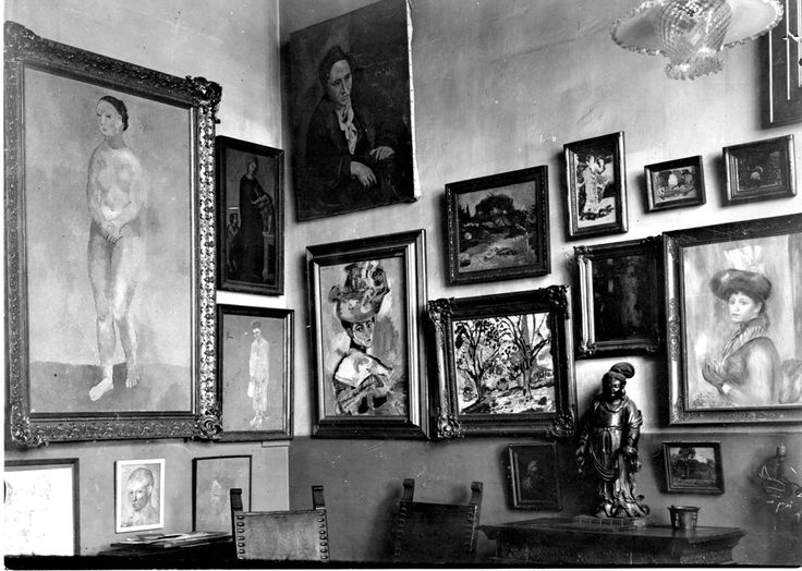 interieur Gertrude en Leo Stein, 1905, 27 Rue de Fleuris, Paris interieur Gertrude en Leo Stein, 1905, 27 Rue de Fleuris, Paris